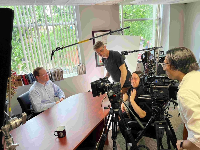 On set of The Good Canadian.